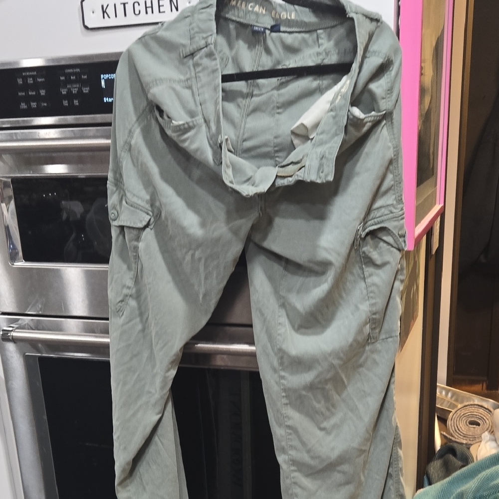 American Eagle Outfitters Light Sage Green Cargo Pants